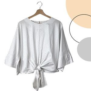 MNG Women’s Blouse Tie-Front US8 White